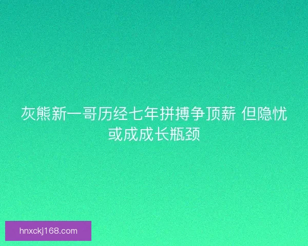 灰熊新一哥历经七年拼搏争顶薪 但隐忧或成成长瓶颈